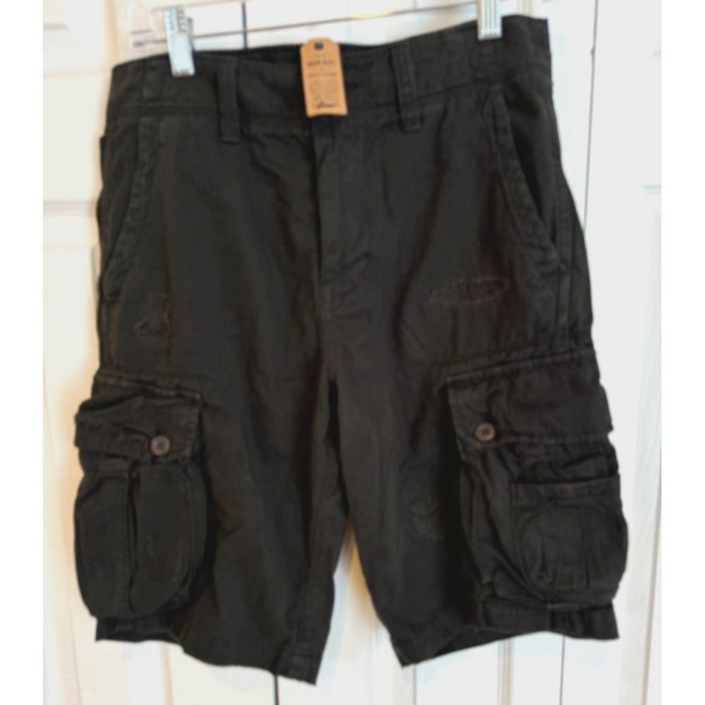 NEW American Eagle‎ Distressed Classic Cargo Shorts Gray Green Men's Size 28